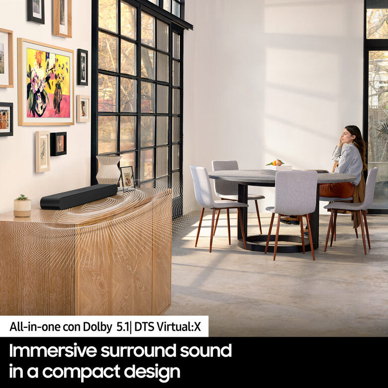 Samsung HW-S50B/ZF Soundbar   canali 140W 2022, suono bilanciato e uniforme, music mode, tap sound