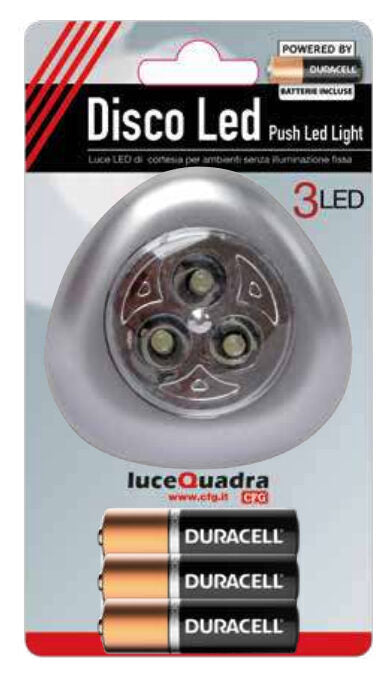CFG Disco LED Argento Torcia elettrica a pressione