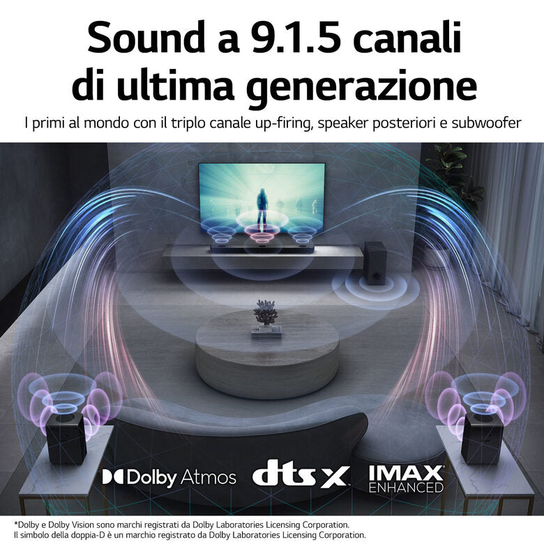 LG Soundbar S95QR 810W 9.1.5 canali, Meridian, Dolby Atmos