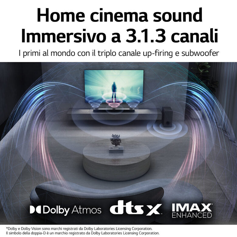 LG Soundbar S80QY 480W 3.1.3 canali, Meridian, Dolby Atmos