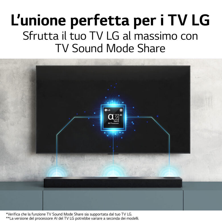LG Soundbar S80QY 480W 3.1.3 canali, Meridian, Dolby Atmos