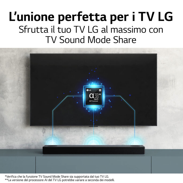 LG Soundbar S75Q 380W 3.1.2 canali, Meridian, Dolby Atmos