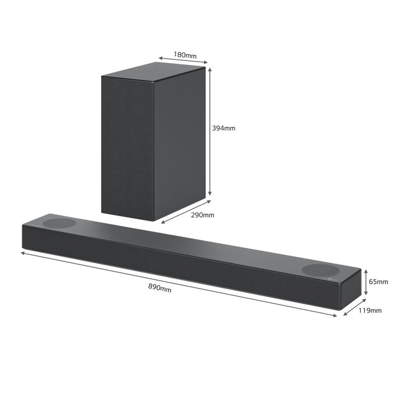 LG Soundbar S75Q 380W 3.1.2 canali, Meridian, Dolby Atmos