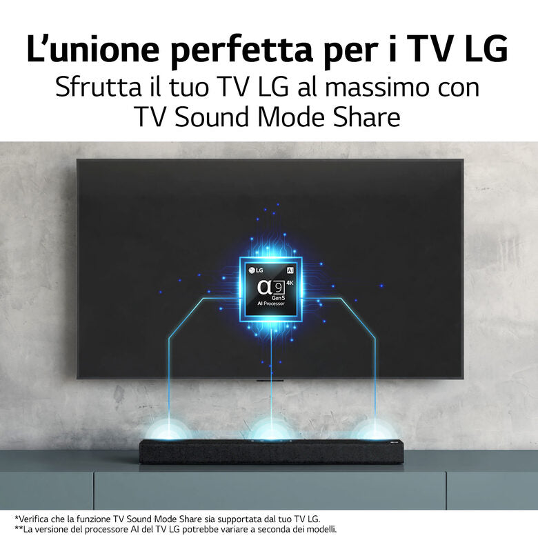 LG Soundbar S60Q 300W 2.1 canali, Dolby Atmos Virtual, 4K Pass Through