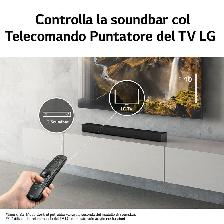 LG Soundbar S60Q 300W 2.1 canali, Dolby Atmos Virtual, 4K Pass Through