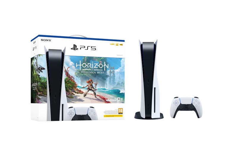 Sony PlayStation 5 Standard + Horizon Forbidden West 825 GB Wi-Fi Nero, Bianco