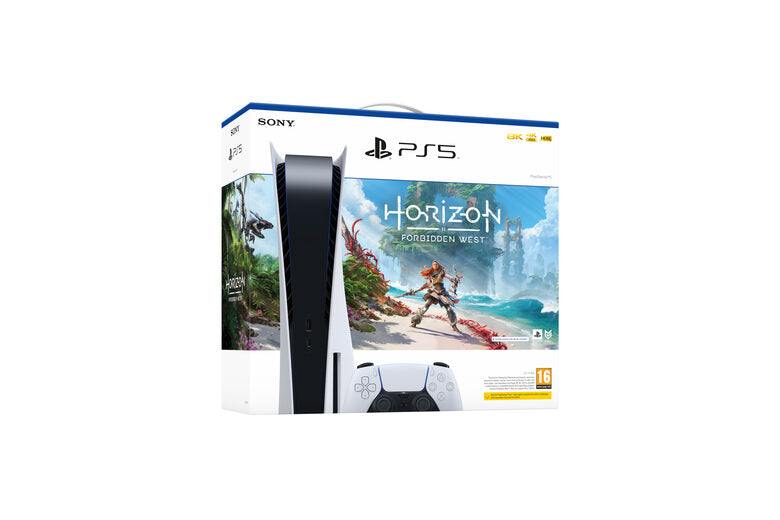 Sony PlayStation 5 Standard + Horizon Forbidden West 825 GB Wi-Fi Nero, Bianco