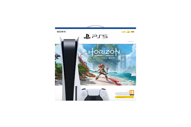 Sony PlayStation 5 Standard + Horizon Forbidden West 825 GB Wi-Fi Nero, Bianco