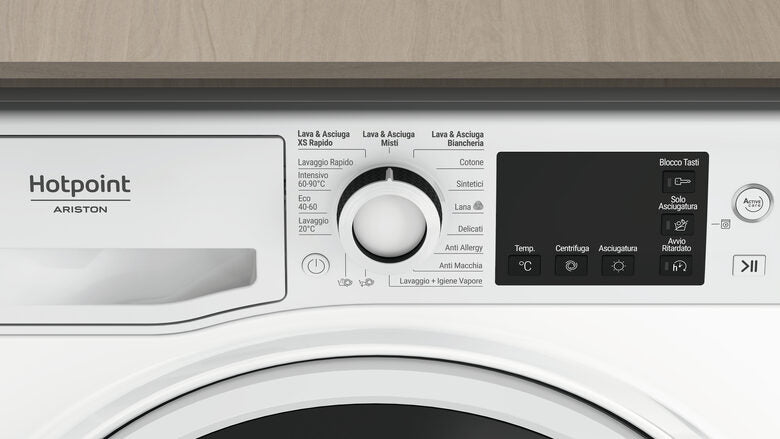 Hotpoint NDB 10725 WA IT lavasciuga Libera installazione Caricamento frontale Bianco E