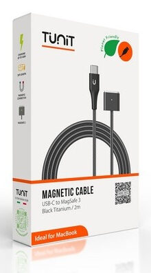 Tunit Cavo Dati Ttcms3bk Cavo Di Ricarica Tunit Usb-c - Magsafe 3 140w 2m Titanio Nero
