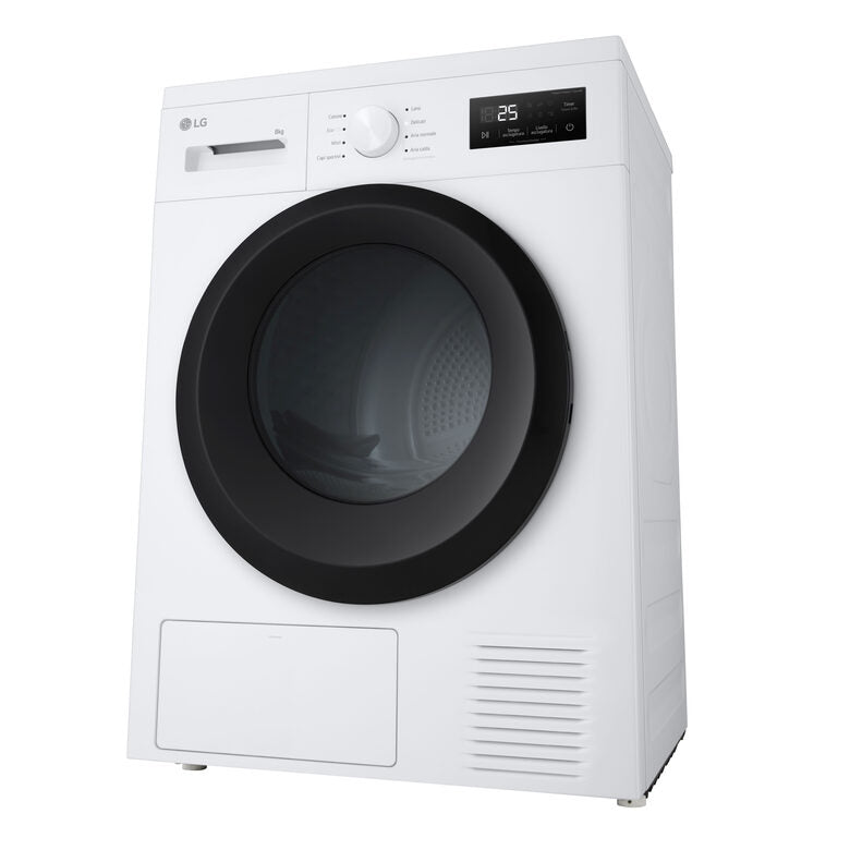 LG RNA1008NWK Asciugatrice 8kg Pompa di calore, Classe D, 8 programmi, Sensore asciugatura