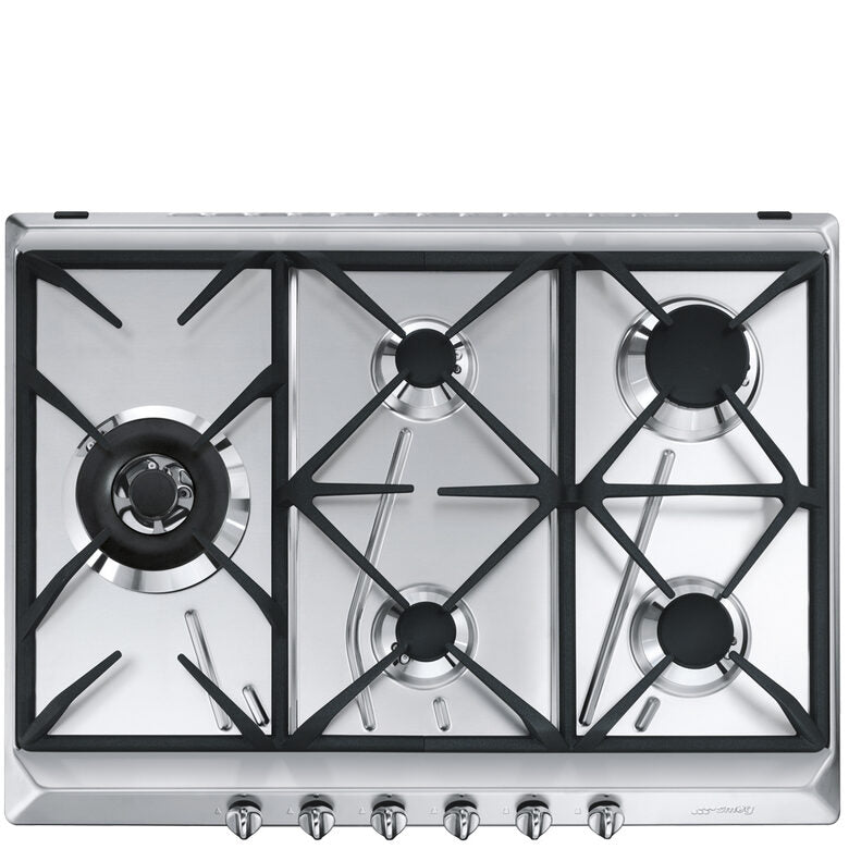 Smeg SRV575GH5 piano cottura Acciaio inox Da incasso 70 cm Gas 5 Fornello(i)