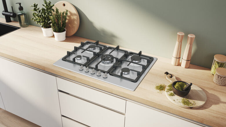 Bosch Serie 4 PGQ7B5K90 Piano cottura a gas 75 cm 5 fuochi Acciaio Inox