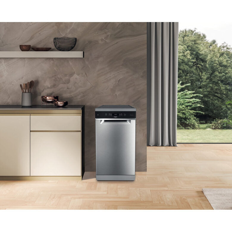 Whirlpool WH4FD11CS7A0X Lavastoviglie A Libera Installazione, Classe D, 11 Coperti, Terzo Cesto, 6° Senso, PowerCleanPro, Classe D, Inox