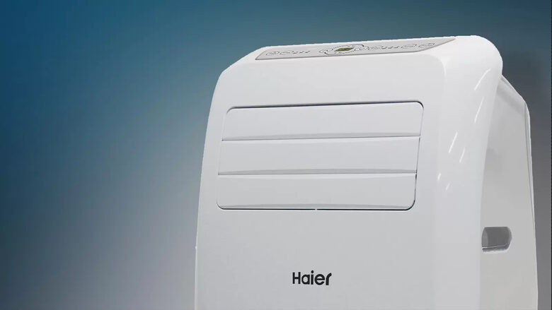HAIER AM09AA1TAA Condizionatore Portatile 9000 Btu/h con Telecomando e Funzione Timer Bianco