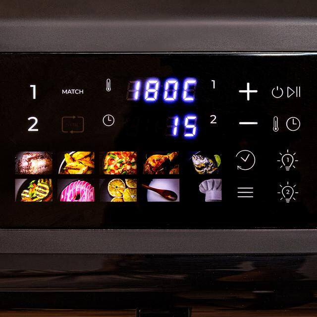 Cecotec Cecofry DuoLevel 12000 Window Doppia Friggitrice ad aria senza olio 12 L Indipendente 2900 W Friggitrice ad aria calda Nero