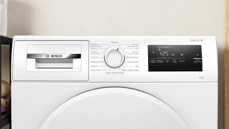 Bosch WTH83208II Serie 4 Asciugatrice A Libera Installazione 8 Kg, Pompa Di Calore, AutoDry, Classe E, Bianco