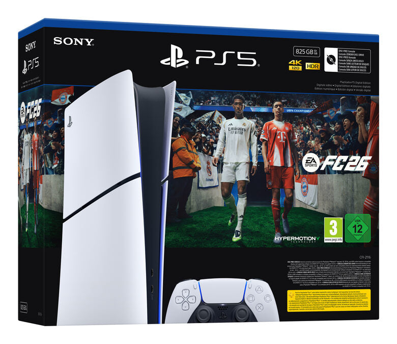 Sony PlayStation 5 Digital + EA Sports FC 26 Bundle 825 GB Wi-Fi Nero, Bianco