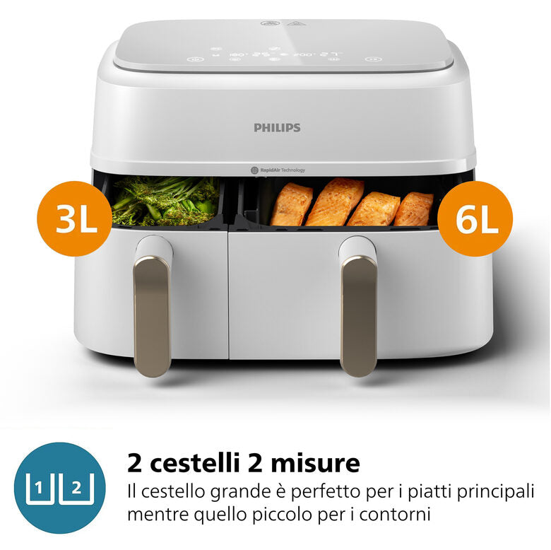 Philips 3000 series Serie 3000 NA353/10 Airfryer con doppio cestello