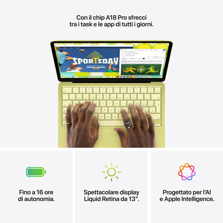 Apple MacBook Neo 13"A18 Pro chip 6‑core CPU 5‑core GPU 8GB 512GB SSD Touch ID - Rosa pastello