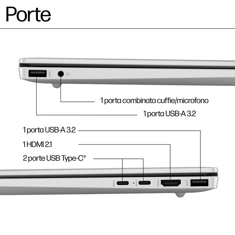 HP Pavilion 16-af0012nl Intel Core Ultra 5 125U Computer portatile 40,6 cm (16") 2K 16 GB LPDDR5-SDRAM 512 GB SSD Wi-Fi 6 (802.11ax) Windows 11 Home AI PC Argento
