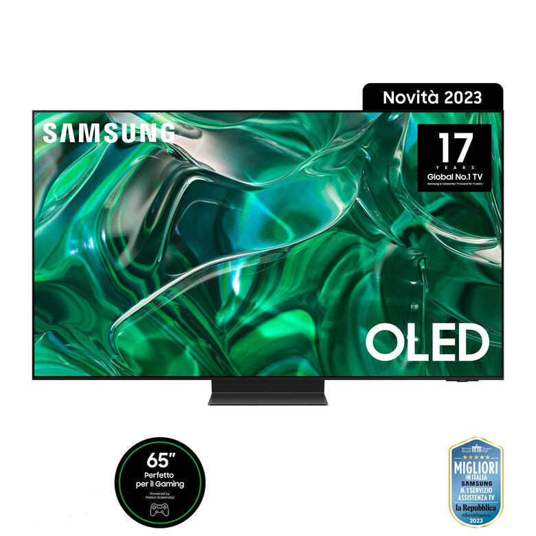 Samsung Series 9 TV QE65S95CATXZT OLED 4K, Smart TV 65" Processore Neural Quantum 4K, Dolby Atmos e OTS+, Titan Black