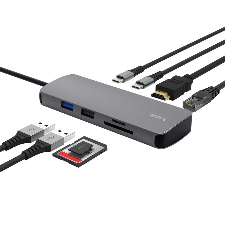 Trust Adattatore Dalyx 8-in-1 Multiporta AD