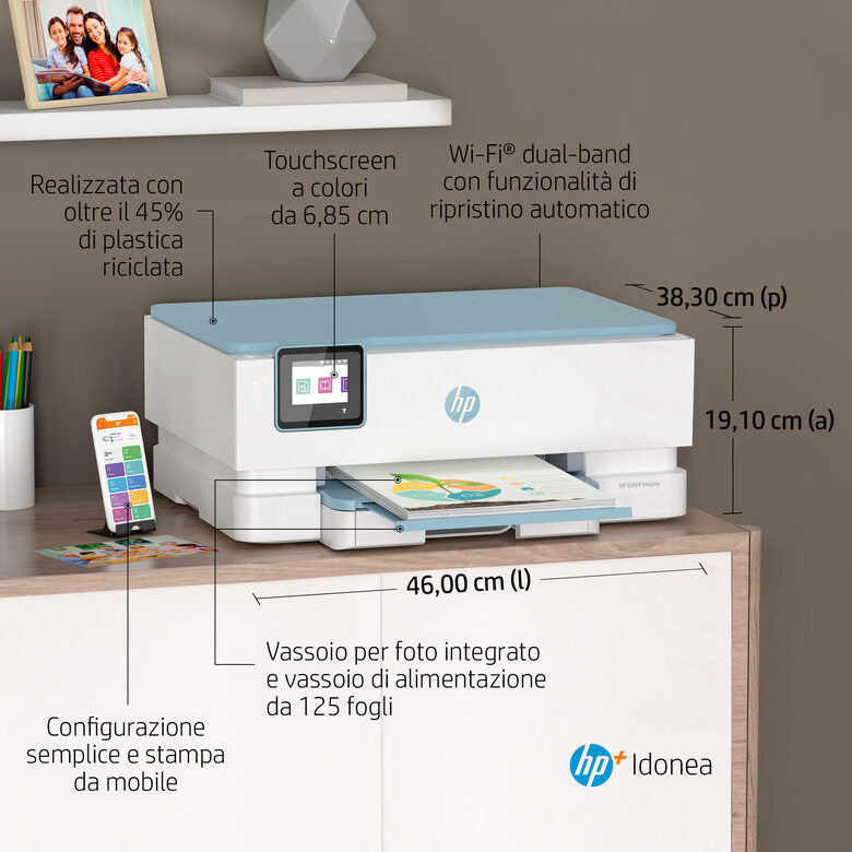 HP ENVY Inspire 7221e Wireless All-in-One Colore Stampante, Instant Ink; Stampa di foto