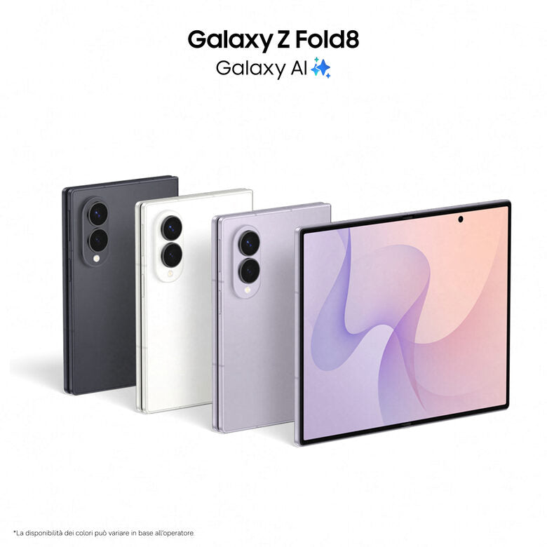 Samsung Galaxy Z Fold8 , 256GB, Graphite, Nuovo formato, Rapporto Display Esterno 10:16 | Interno 4:3, Processore Potente, 4800 mAh, RAM 12GB, Camera 50MP, Now Nudge, Assistente Foto