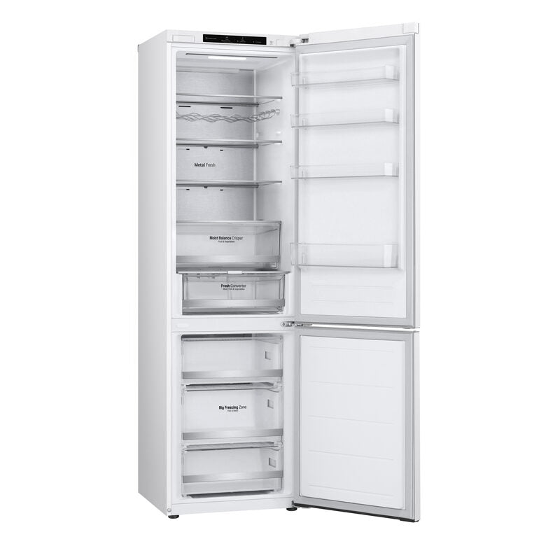 LG GBV5240DSW Frigorifero combinato, Classe D, 387L, Fresh Converter, Porte piatte, Bianco