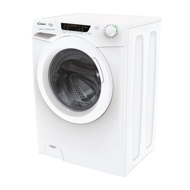 Candy Ultra Hygiene Ultra, Lavatrice Carica Frontale 8 KG, 10% più efficente della classe A, 1200 giri, Bianco, Inverter, Wi-Fi, Ciclo Igiene, HE 1284TWM6/1-S
