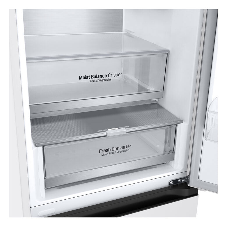 LG GBV5240DSW Frigorifero combinato, Classe D, 387L, Fresh Converter, Porte piatte, Bianco