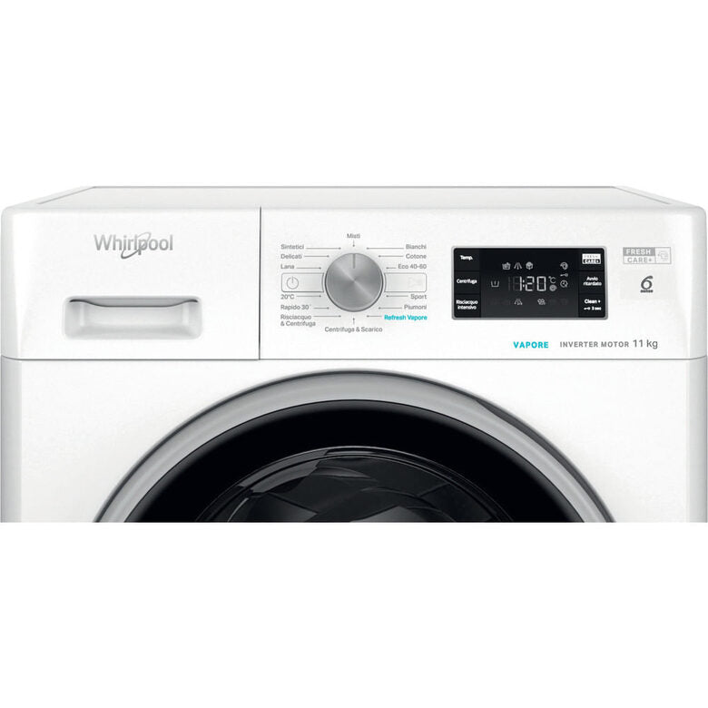 Whirlpool FFB 1148 BSV IT Lavatrice A Libera Installazione 11 Kg, 1400 Giri, Tecnologia 6° Senso, Classe A, Bianco