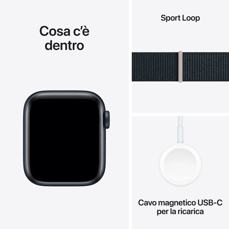 Apple Watch SE GPS Cassa 40mm in Alluminio Mezzanotte con Cinturino Sport Loop Mezzanotte
