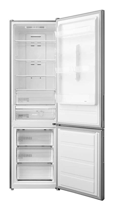 Midea MDRB489FGE02OE Frigorifero Combinato A Libera Installazione, No Frost, Tecnologia Multiflow, Classe E, Acciaio Inox