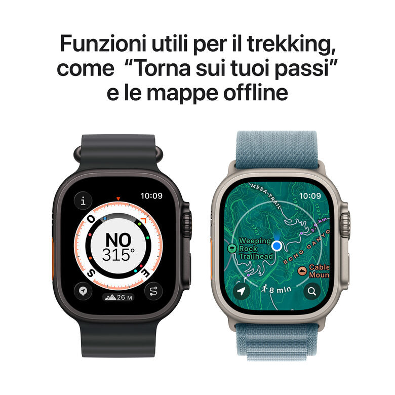 Apple Watch Ultra 3 GPS + Cellular 49mm Cassa Titanio con Alpine Loop Blu Chiaro - Medium