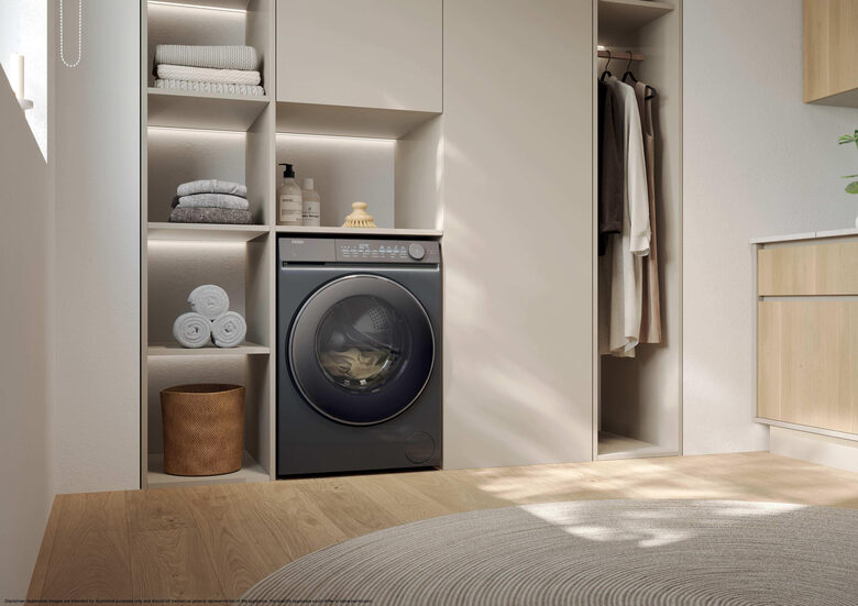 Haier X Series 7, Lavatrice Slim 9 KG, 25% più efficente della classe A, 1400 giri, Antracite, Direct Motion, Vapore, Wi-Fi, Smart AI, Scruscotto Anti-impronta, 360° ABT, HW90-B14367GTUIT