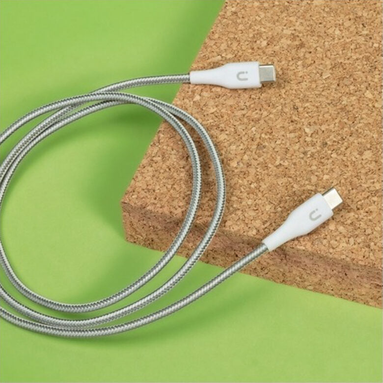 Cavo Di Ricarica E Trasferimento Tunit USB-C / USB-C 1 Metro 60w Titanio Bianco