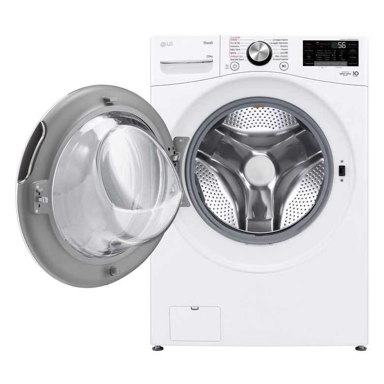 LG F0P3020TSWC Serie P3 Lavatrice XL A Libera Installazione 20 Kg, 1000 Giri, AI DD™, TurboWash 360, Lavaggio A Vapore, Wi-Fi, Classe B, Bianco