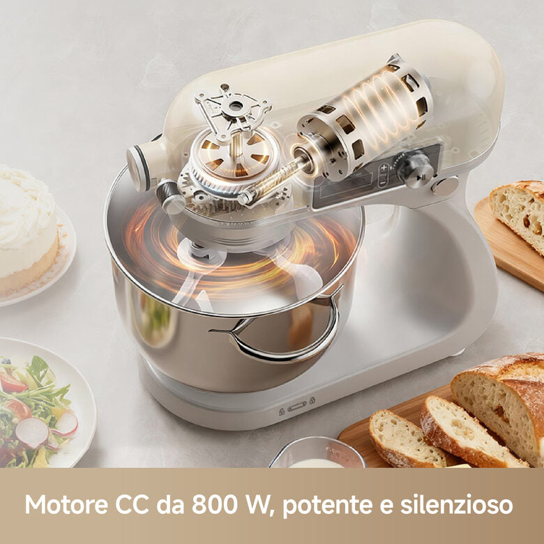 Dreame BioKnead Sbattitore con base 800 W Bianco, Crema