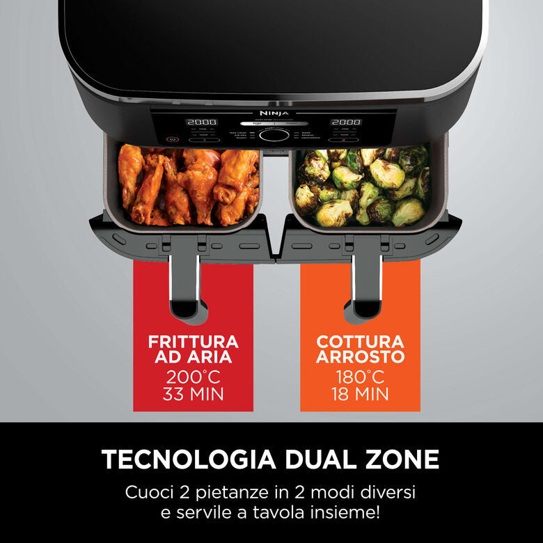 Ninja Friggitrice ad aria Dual Zone MAX da 9,5 L AF400EU