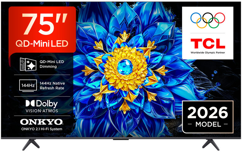 TCL P8L TV 75P8L – QD-Mini LED 75", 4K HDR, Google TV, 144Hz VRR, Audio Onkyo 2.1