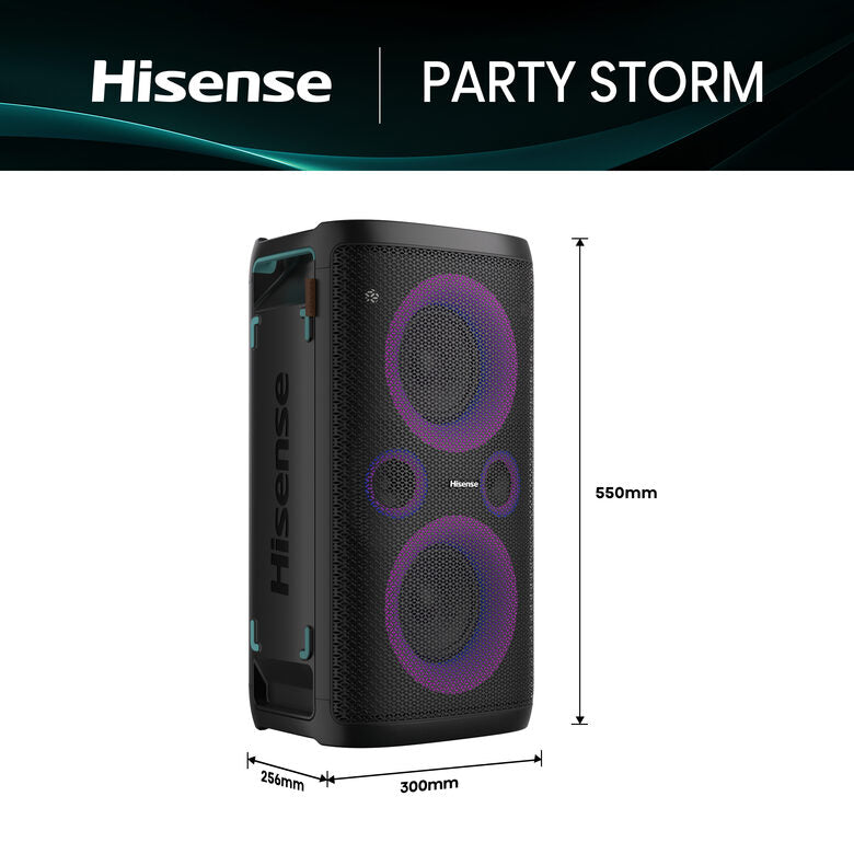 Hisense Party Storm Altoparlante da festa Nero 300 W