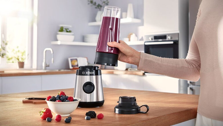 Bosch Serie 2 MMB2111M frullatore 0,6 L Frullatore per sportivi 450 W Nero, Acciaio inossidabile