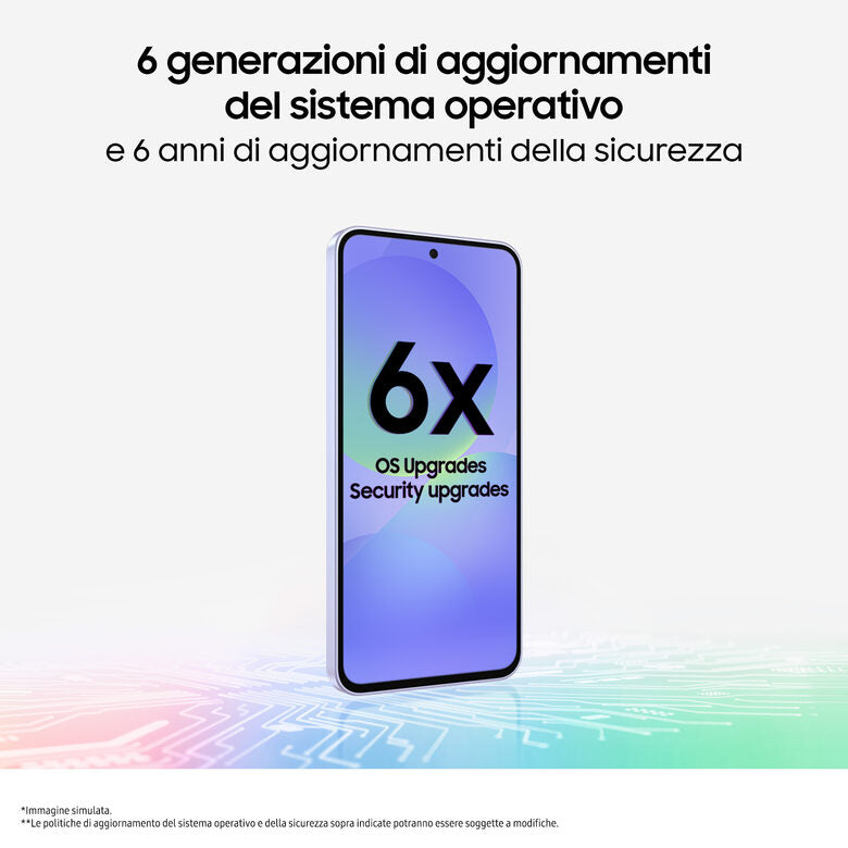 Samsung Galaxy A36 5G, Smartphone con Funzioni intelligenti, Display Super AMOLED 6.7”, 6GB RAM, 128GB, Camera 50MP, Batteria 5.000 mAh, IP67, Awesome Lavender