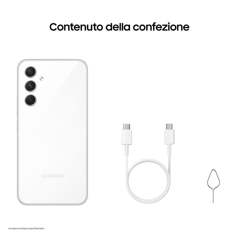 Samsung Galaxy A54 5G Display FHD+ Super AMOLED 6.4”, Android 13, 8GB RAM, 128GB, Doppia SIM, Batteria 5.000 mAh, Awesome White