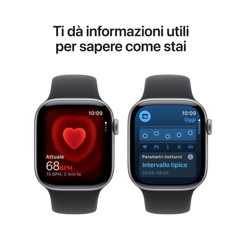 Apple Watch Series 11 GPS 42mm Cassa Alluminio Grigio Siderale con Sport Band Nero - M/L