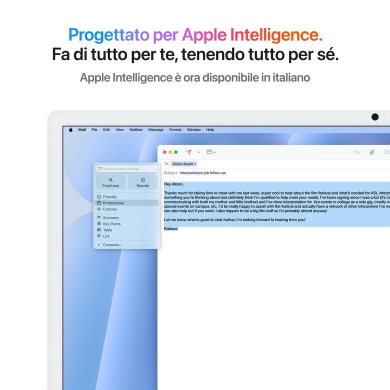 Apple iMac 24"Retina Display 4,5K, Chip M4 con CPU 10‑core, GPU 10‑core, 24GB, 512GB SSD, Blu