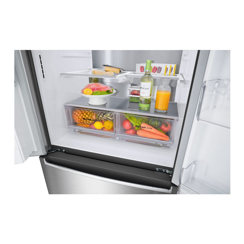 LG GML643PZ6F Frigorifero Multidoor Slim, Classe F, 517L, Dispenser con UVnano, Wi-Fi, Inox