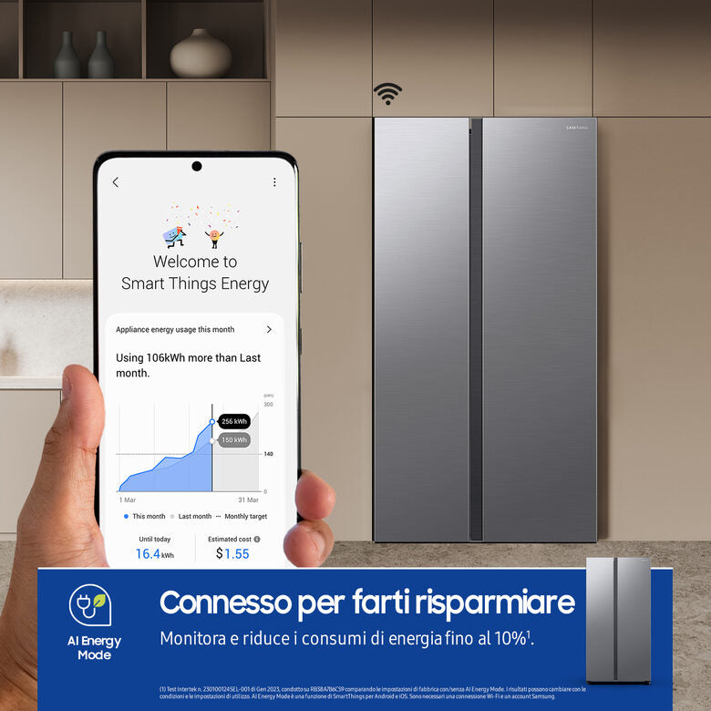Samsung RS62DG5003S9 Frigorifero Side By Side Libera Installazione 655 L E Acciaio inossidabile